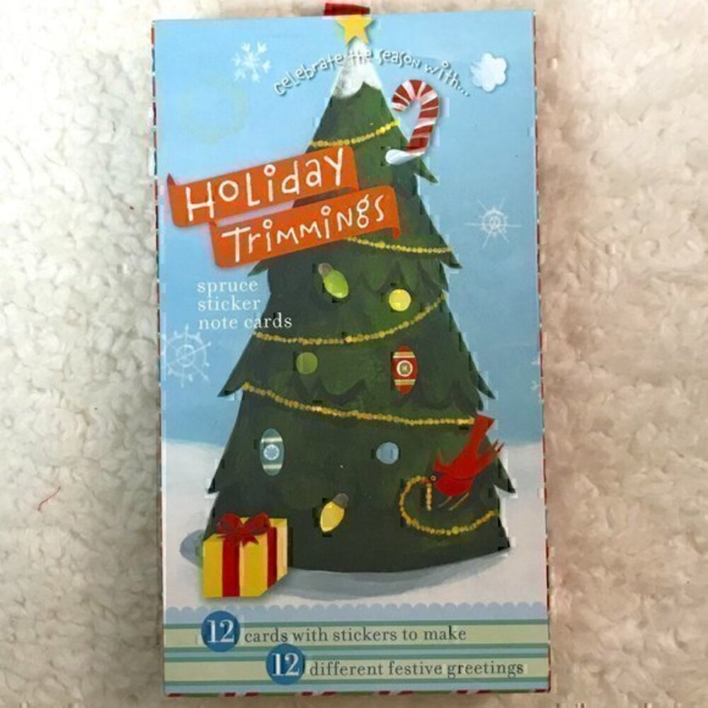 Potter Style “Spruce Tree” Holiday Trimmings Blank Notecards